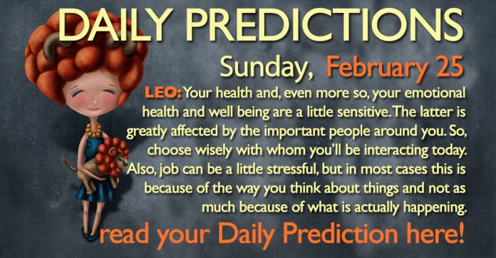 Daily Predictions for Sunday, 25 February 2018